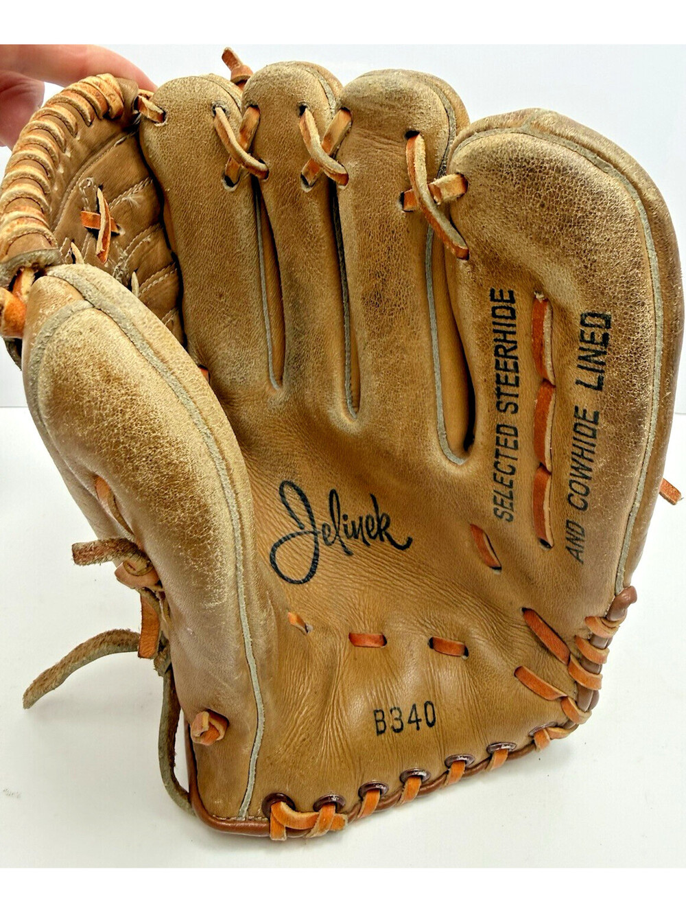 Jelinek LEFT Baseball Mitt Full Grain Leather Glove Model B340 1970s